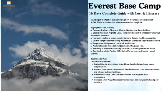 Everest Base Camp 16 Days β Complete Guide with Cost & Itinerary